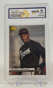 Michael Jordan WCG 10 Gem Mint Graded Slab 1994 Classic #1 Baseball Card