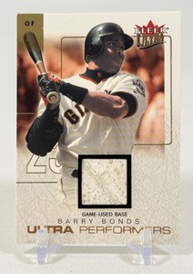 Barry Bonds Game-Used Base 500 2004 Fleer Ultra Performers #UPBB Numbered 480500 Baseball Card