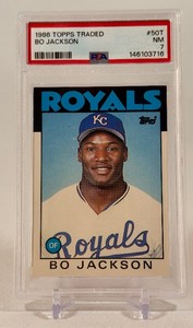 Bo Jackson RC PSA 7 NM Graded Slab 1986 Topps Traded #50T Rookie Vintage Baseball Card