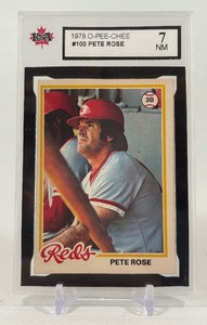 Pete Rose KSA Graded 7 Near Mint Slab 1978 OPS #100 Vintage Baseball Card