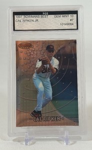 Cal Ripken Jr Graded 10 Gem Mint Slab 1997 Bowmans Best #7 Baseball Card