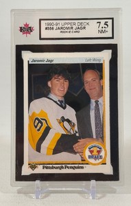 Jaromir Jagr RC KSA 7.5 NM Graded Slab 1990-91 Upper Deck #356 Rookie Hockey Card