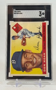Don Hoak SGC 3 VG 1955 Topps #40 Vintage Baseball Card
