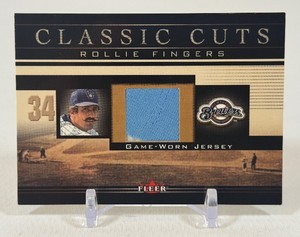 Rollie Fingers Game-Worn Jersey 2002 Fleer Classic Cuts #RF-J Baseball Card