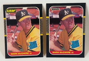 (2) Mark McGwire RCs 1987 Donruss  and Leaf Rated Rookie #46 Baseball Card