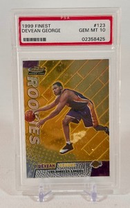 PSA 10 Gem Mint Devean George 1999 Topps Finest RC #123 Rookie Basketball Card