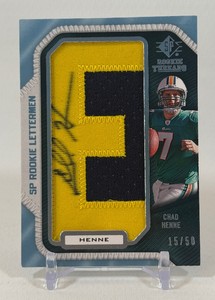 Chad Henne SP Rookie Letterman Auto 50 2008 Threads #CH38 Football Card