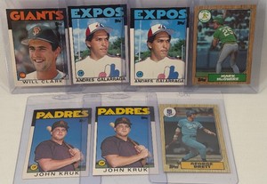 7 Card 1986 and 1987 Topps and Traded Rookie and Star Lot - Vintage Baseball Cards
