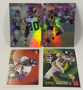 Cris Carter 4 Card Insert Minnesota Vikings Football Lot
