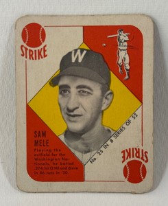 Sam Mele 1951 Topps Blue Back #25 Vintage Baseball Card
