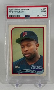 Kirby Puckett PSA 9 Mint Graded Slab TOPPS TIFFANY 1989 #650 Minnesota Twins Baseball Card