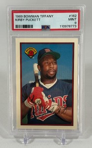 Kirby Puckett PSA 9 Mint Graded Slab 1989 Bowman TIFFANY #162 Minnesota Twins Baseball Card