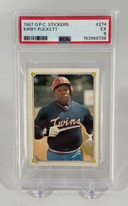 Kirby Puckett PSA 5 EX Graded Slab 1987 OPC Stickers #271 Minnesota Twins Baseball Card