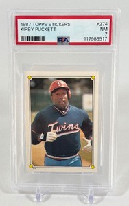 Kirby Puckett PSA 7 NM Graded Slab 1987 Topps Stickets #274 Minnesota Twins Baseball Card