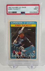 Kirby Puckett PSA 9 Mint Graded Slab 1987 Kaybee Superstars #24 Minnesota Twins Baseball Card