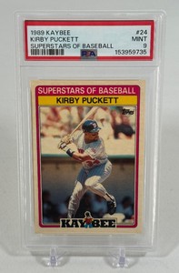 Kirby Puckett PSA 9 Mint Graded Slab 1989 Kaybee Superstars of Baseball #24 Minnesota Twins Card