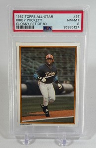 Kirby Puckett PSA 8 NM-MT Graded Slab 1987 Topps All-Star Glossy Set #57 Minnesota Twins Baseball Card