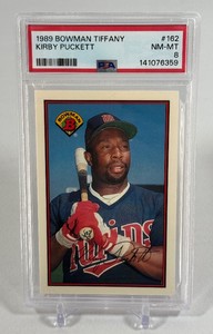 Kirby Puckett PSA 8 NM-MT Graded Slab 1989 Bowman TIFFANY #162 Minnesota Twins Baseball Card