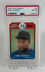 Kirby Puckett PSA 8 NM-MT Graded Slab 1988 CapN Crunch #20 Minnesota Twins Baseball Card
