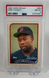 Kirby Puckett PSA 8 NM-MT Graded Slab 1989 TOPPS TIFFANY #650 Minnesota Twins Baseball Card