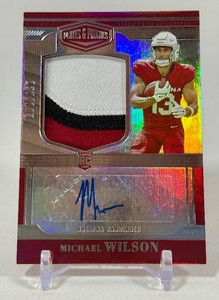 Michael Wilson 1492023 Plates and Patches #RPA-29 Tri-Color Relic #137149 Football Card