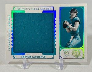 Trevor Lawrence 50 RC Jumbo Jersey Relic 2021 Encased Substancial Rookie Swatches #SRS-TL numbered 3950 Rookie Football Card