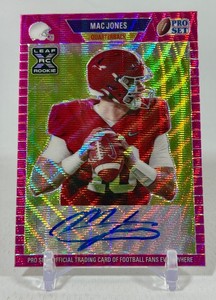 Mac Jones 30RC  Auto 2021 Pro Set Metal Pink Wave #PA-MJ1 Numbered 430 Rookie Football Card