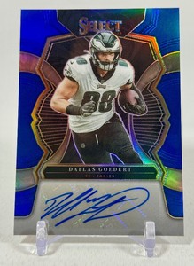 Dallas Goedert Auto 75 Bookend Numbered 7575 2022 Select Signatures Blue Prizm #SIP-GM Football Card