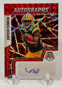 Romeo Doubs RC Auto 2022 Mosiac Red Prizm Rookie Autographs #RAM-RC Green Bay Packers Football Card
