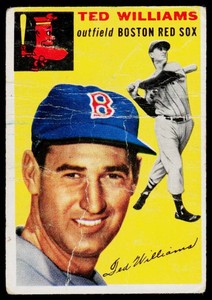 Ted Williams 1954 Topps #250 Vintage Baseball Card (creases)