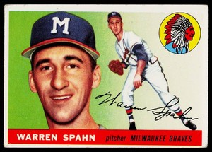 Warren Spahn 1955 Topps #31 Vintage Baseball Card