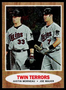 Joe mauer  Justin Morneau 1962 Twin Terrors 2011 Topps Heritage #C83 Numbered 1691962 Minnesota Twins Baseball Card