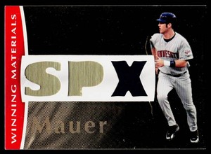Joe Mauer 150 Relic2008 SPX Wining Materials #WM-JM Minnesota Twins Baseball Card