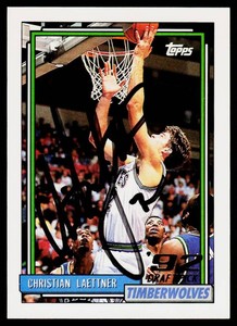 Christian Laettner Autographed RC 1992 Topps #334 Minnesota Timberwolves Basketball Card