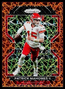 Patrick Mahomes Orange Lazer Prizm 2021 #190 Football Card