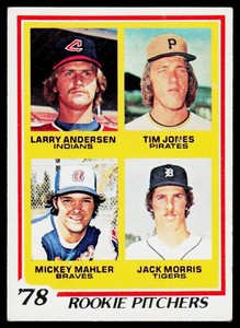 Jack Morris RC 1978 Topps Rookie Pitchers #703 Vintage Baseball Card