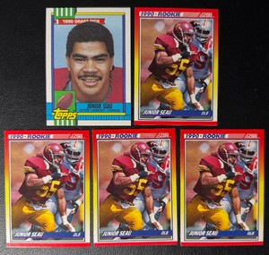 Junior Seau 5-Card Rookie Football Card Lot