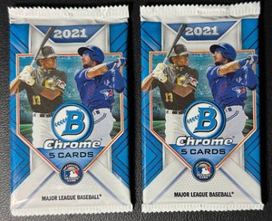 2 Packs of 2021 Bowman Chrome Baseball Cards