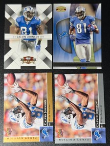 Calvin Johnson 4-Card Football Card Lot