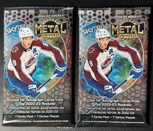 2 Packs of 2022-23 Metal Universe Hockey Cards