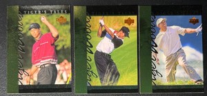 Tiger Woods 3-Card 2001 Tigers Tales Rookie Golf Lot