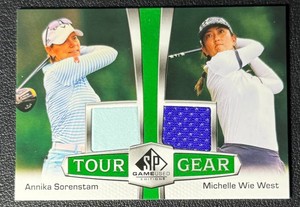 Annika Sorenstam  Michelle Wie West SP Game Used Tour Gear Golf Card No. TG2-SW