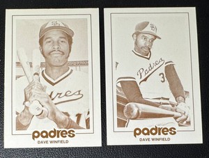 Dave Winfield 1977 2-Card Padres Special Event Baseball Card Lot