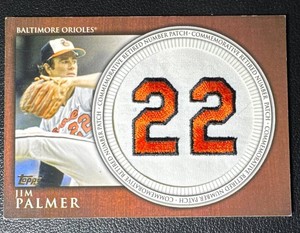 Jim Palmer 2012 Topps Series 2 Commemorative Patch Baseball Card No. RN-JP