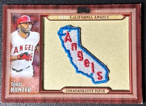 Torii Hunter 2011 Topps Series 1 Commemorative Patch Baseball Card No. TLMP-TH
