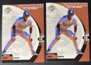 Adrian Beltre 2-Card Rookie Baseball Card Lot