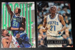 Kevin Garnett Minnesota Timberwolves 2-Card Rookie Basketball Card Lot