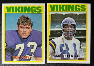 1972 Minnesota Vikings 2-Card Football Card Lot