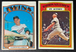 Harmon Killebrew 1972 Topps Vintage Baseball Minnesota Twins Card Lot