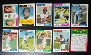 1974 Topps 10-Card Vintage Baseball Card Lot